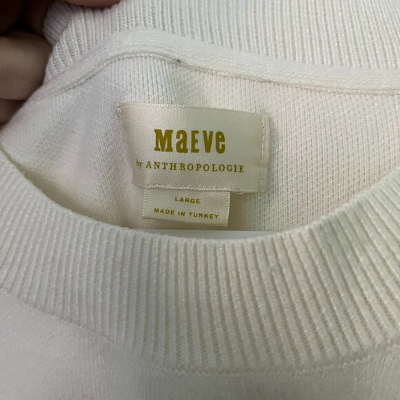 Anthropologie | Maeve Noah Sleeveless Muscle Sweater Tank | Cream, Large - Picture 3 of 9